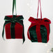 Velvet Christmas Gift Box Ornament with Bow