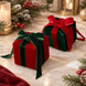 Velvet Christmas Gift Box Ornament with Bow