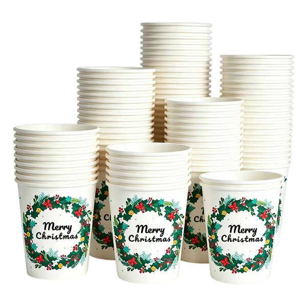 Christmas Winter Paper Cups, 10 Pack