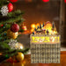 Wooden Christmas Advent Calendar with 24 Drawers and LED Lighted Village Scene