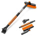 Extendable Car Snow Brush and Ice Scraper with Rotating Head and Foam Grip