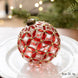 Jeweled Red & Green Glass Ball Christmas Ornament, 8cm (3.1")