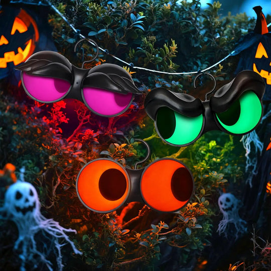 Halloween Flashing Peeping Eyes Lighting Set, 3 Animated Glow-in-the-Dark Lights