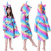 Kids Rainbow Unicorn Hooded Christmas Bath Robe