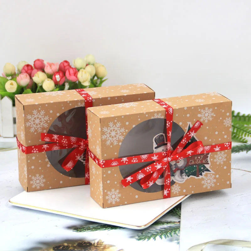 12 Pcs Christmas Cookie Gift Boxes with Clear Window