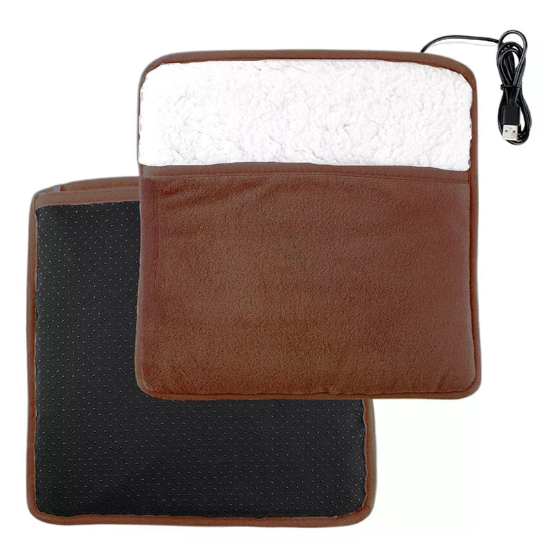 Christmas Gift Plush Heated Foot Warmer Pad - Sherpa-Lined Foot Pocket