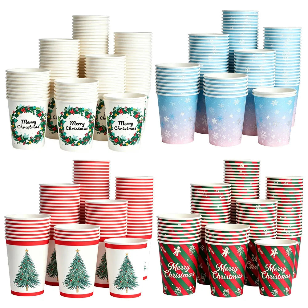 Christmas Winter Paper Cups, 10 Pack