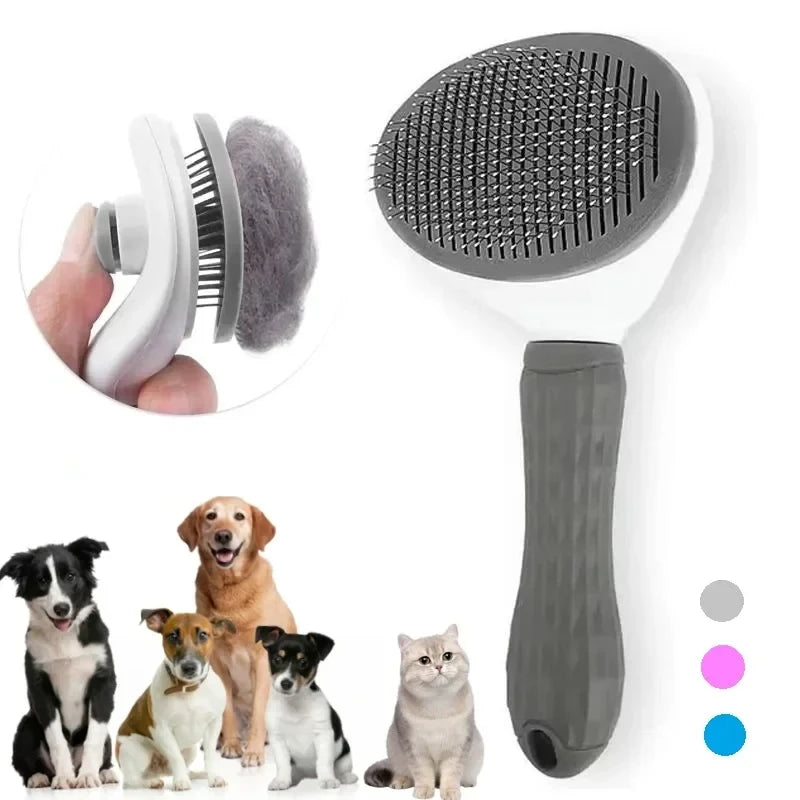 Self-Cleaning Pet Grooming Brush for Dogs and Cats, One-Click Hair Release
