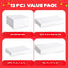 12-Piece White Christmas Gift Boxes with Lids, Assorted Sizes for Shirts