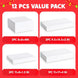 12-Piece White Christmas Gift Boxes with Lids, Assorted Sizes for Shirts