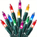 100-Count Multicolor Mini Christmas String Lights, 21.4 ft Green Wire, Plug-In
