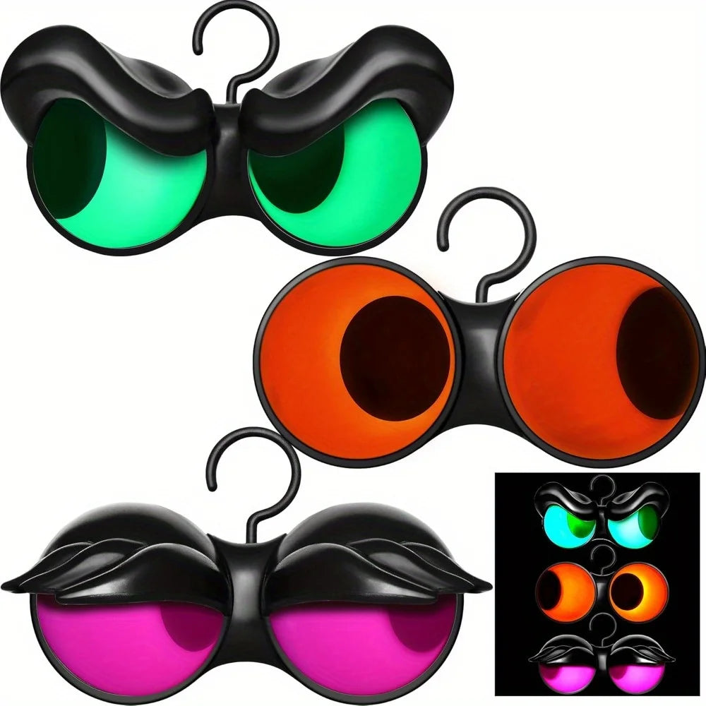 Halloween Flashing Peeping Eyes Lighting Set, 3 Animated Glow-in-the-Dark Lights