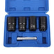Damaged Lug Nut Extractor Socket Set for Car Wheels, 17 to 22 mm, with Case