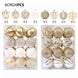 24-Piece Champagne Gold & White Christmas Ornament Set, 6cm (2.36 in)