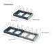 Expandable Pan and Lid Organizer Rack for Kitchen Cabinets with 7 Adjustable Dividers