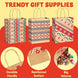 Christmas Kraft Paper Gift Bags with Handles, Assorted Prints, 24 Pack