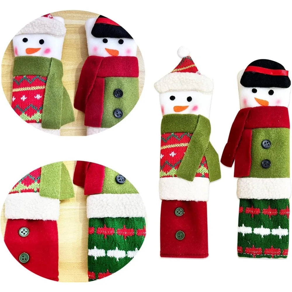 Christmas Snowman Appliance Handle Covers, Set of 3 for Refrigerator, Oven and Microwave