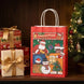 Christmas Kraft Paper Gift Bags with Handles, Santa & Snowman Print, 10 Pack