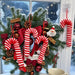 Red and White Candy Cane Christmas Ornaments, 5 Pack, 7 in Soft Fabric Hanging Canes