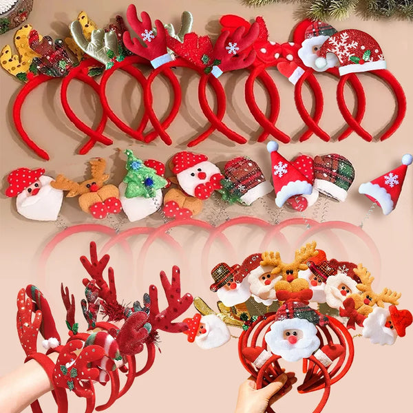 3-Pack Assorted Christmas Headbands, Random Designs