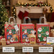 Christmas Kraft Paper Gift Bags with Handles, Santa & Snowman Print, 10 Pack