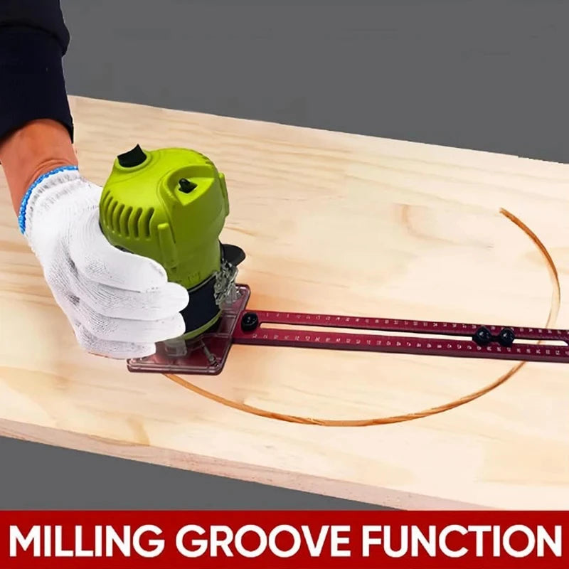 4-in-1 Router Milling Groove Bracket and Circle Cutting Jig, Aluminum