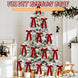 Red Velvet Christmas Tree Bows, 12 Pack, 4.7 in Bow Ornaments with Tie-On Straps