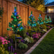 Solar Christmas Tree Stake Light, 27.5 in Lighted Pine Tree for Yard and Pathway, Multicolor LEDs