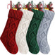 18-Inch Cable Knit Christmas Stocking, Red