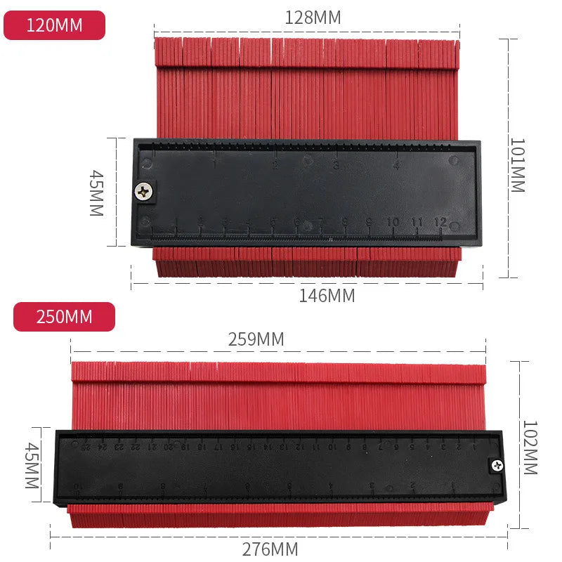 Contour Gauge Profile Duplicator Tool, 5 Inch, with Ruler Scale