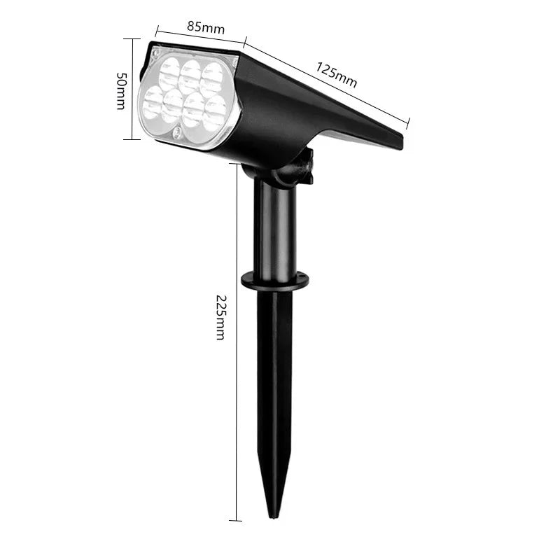 Solar Garden Spotlight with Color-Changing LEDs, Stake or Wall Mount