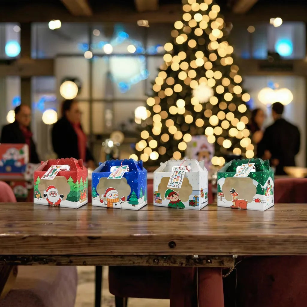 12 Pcs Christmas Gift Boxes, 4 Assorted Holiday Designs
