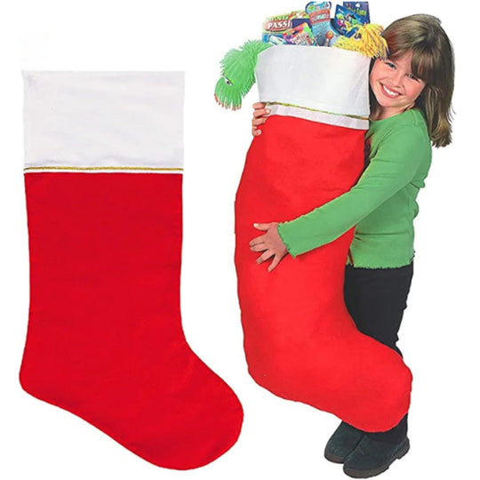 Jumbo 36-Inch Red Christmas Stocking with White Cuff