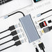 11-in-1 USB-C Hub Adapter with 4K HDMI, VGA, Ethernet, SD/TF and 100W PD