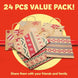 Christmas Kraft Paper Gift Bags with Handles, Assorted Prints, 24 Pack