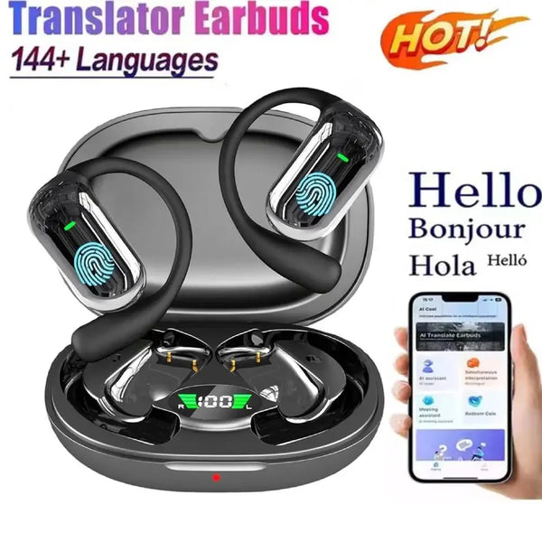 Bluetooth AI Translator Earbuds with Charging Case