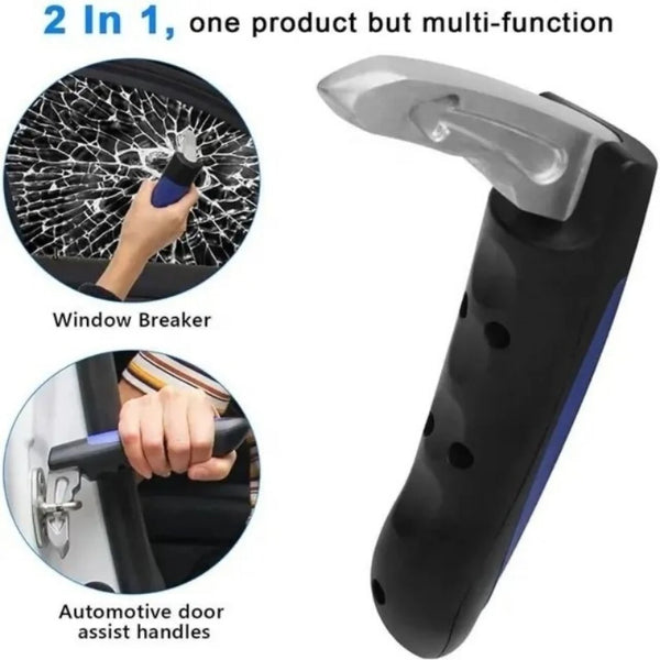 Car Door Assist Handle with Built-In Window Breaker