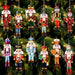 Nutcracker Christmas Ornaments, Set of 12 Wooden Soldier Hanging Decorations for the Tree and Party Favors