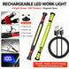 Rechargeable Magnetic LED Work Light Bar for Car Repair and Garage, with Hooks