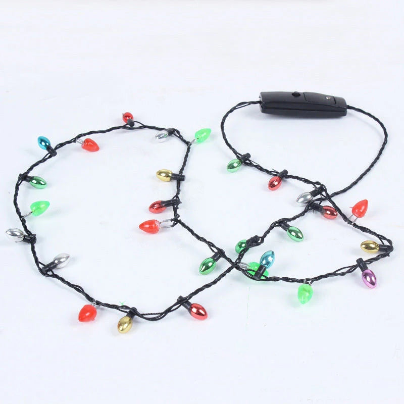 Light-Up LED Bulb Necklace, Christmas Costume Accessory