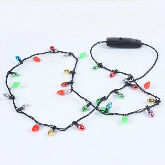Light-Up LED Bulb Necklace, Christmas Costume Accessory