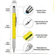 Multi-Tool Pen with Spirit Level, Ruler, Screwdrivers and Stylus