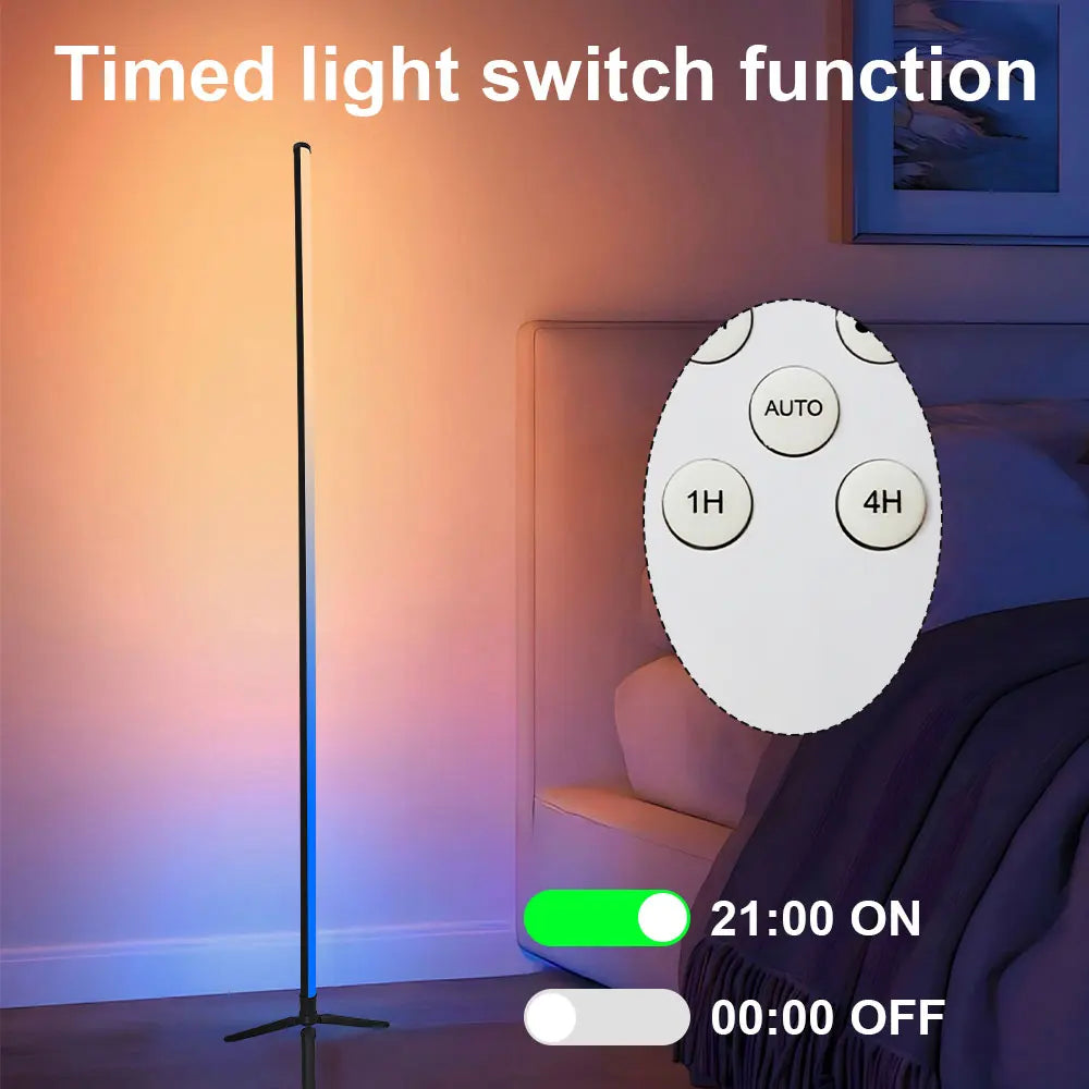 RGB Corner Floor Lamp with App, Remote and Music Sync, 59 in