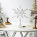 Lighted Christmas Tree Topper Star, Battery Operated LED, Silver Glitter Wire