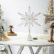 Lighted Christmas Tree Topper Star, Battery Operated LED, Silver Glitter Wire