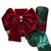 Christmas Velvet Wired Ribbon, Green, 3 Yards x 6.3cm