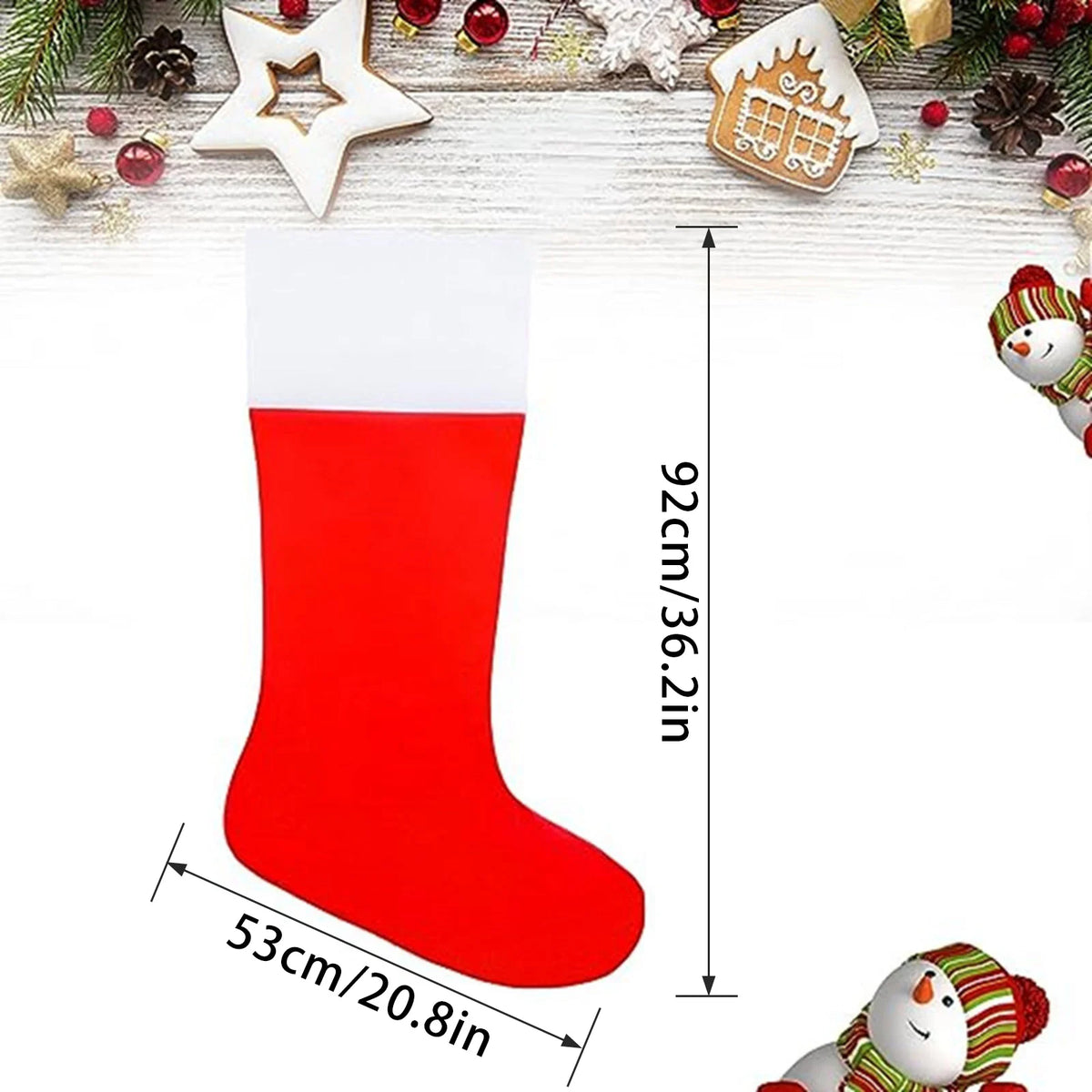 Jumbo 36-Inch Red Christmas Stocking with White Cuff