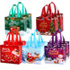 Reusable Christmas Gift Bags with Handles, 10 Pack, 9 x 8.6 in Non-Woven Tote Bags in 5 Designs