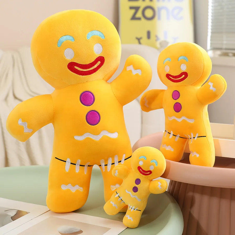 Gingerbread Man Christmas Plush Pillow, 30 cm