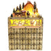 Wooden Christmas Advent Calendar with 24 Drawers and LED Lighted Village Scene